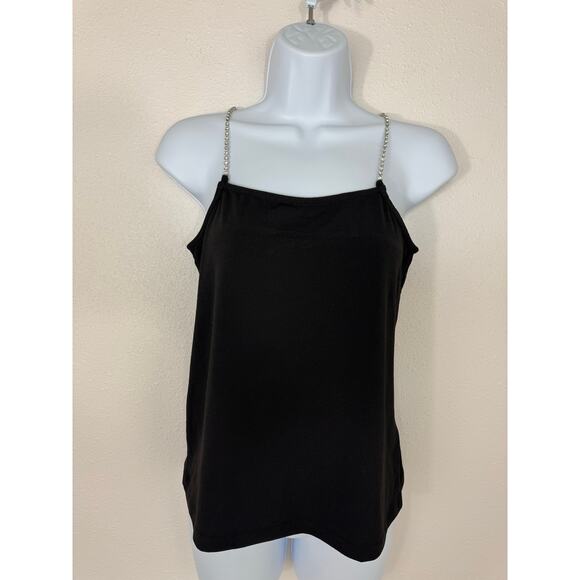NWT Vero Moda Black Rhinestone Strap Tank Top XS - Picture 1 of 6
